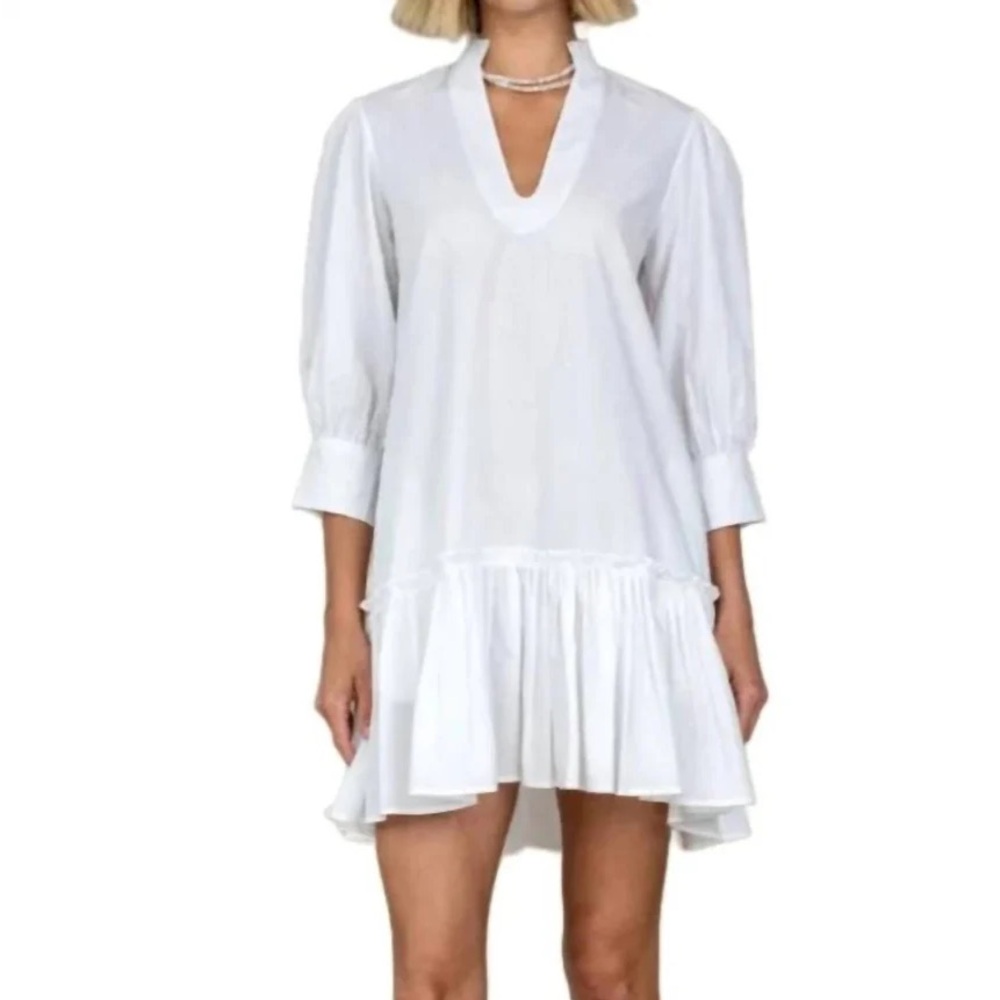 NWT Olivia James Chloe Dress Mini Swing Women’s XS White Cotton Bridal